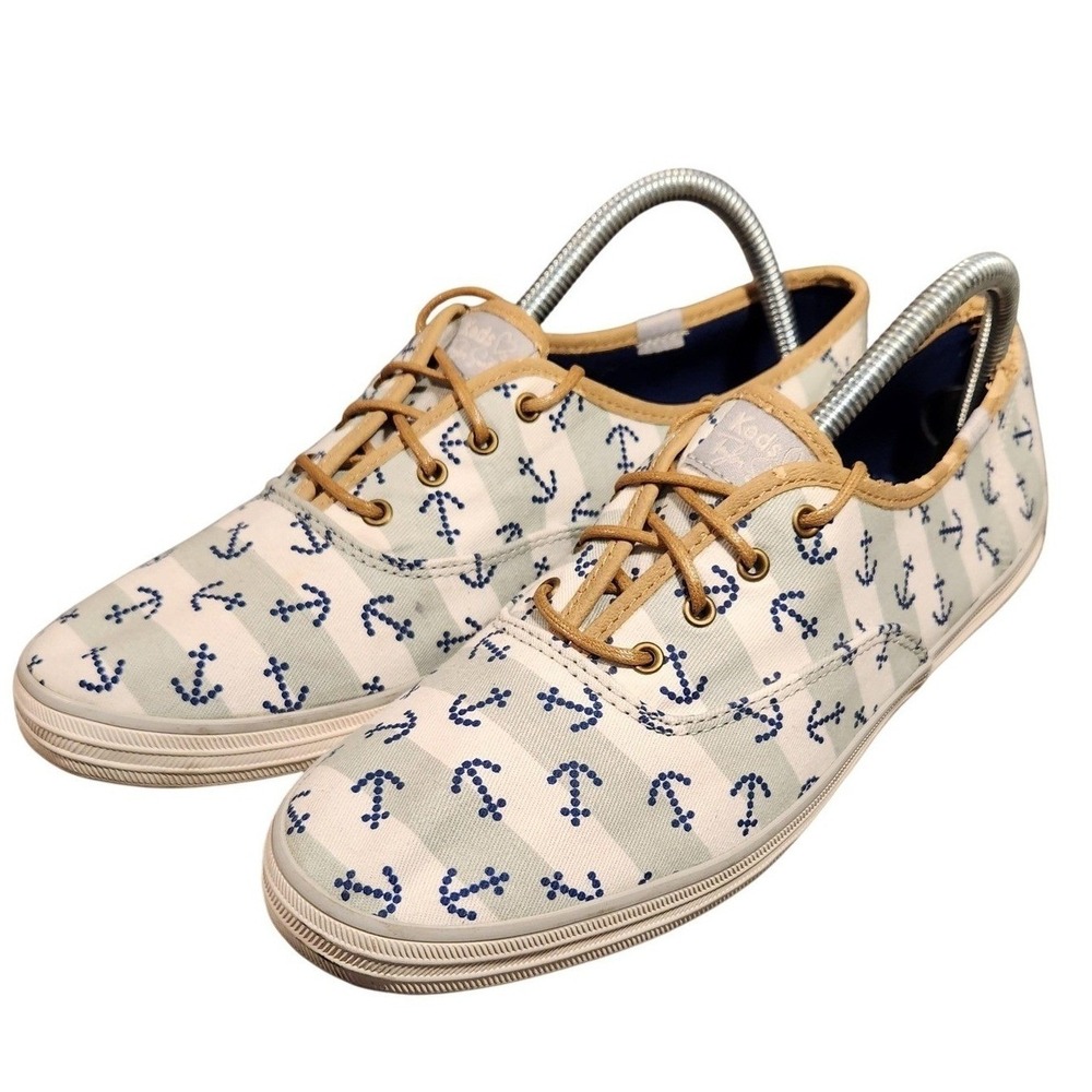 Taylor Swift x Keds Champion Shoes Womens Size 9.5 Navy Anchor Print WF52377M